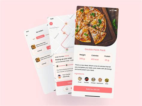 food delivery mobile app screens :: Behance