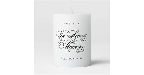 In Loving Memory Personalized Memorial Candle | Zazzle