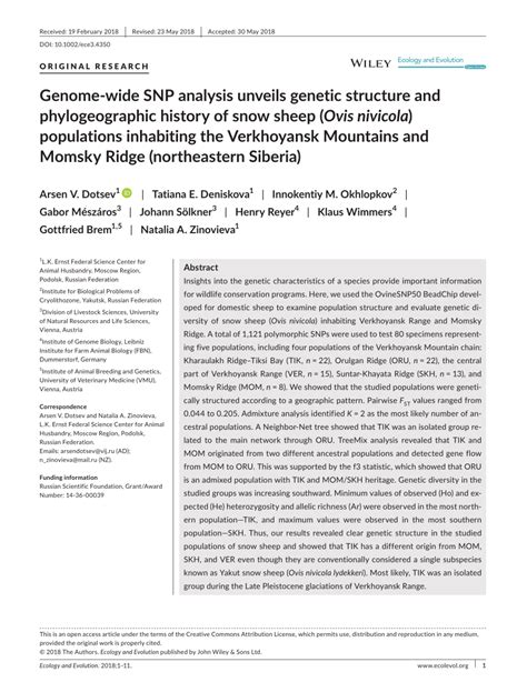 (PDF) Genome‐wide SNP analysis unveils genetic structure and ...