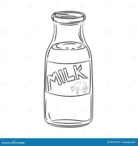 Hand Drawing Bottle of Milk -Vector Illustration Stock Vector ...