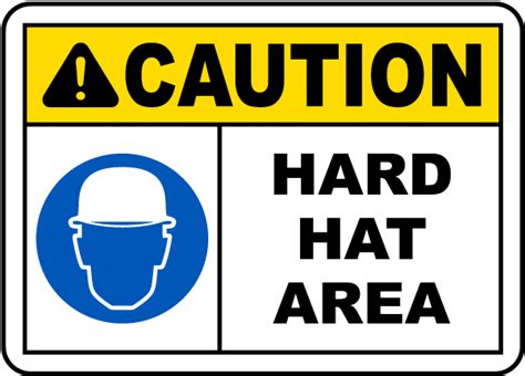 Caution Hard Hat Area Sign I4406 - by SafetySign.com