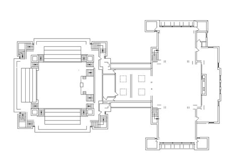 【World Famous Architecture CAD Drawings】Unity Temple-Frank Lloyd Wrigh