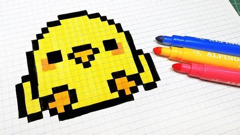 Pixel Art Hecho a mano - Cómo dibujar un pollito (con imágenes) | Dibujos en cuadricula, Dibujos ...