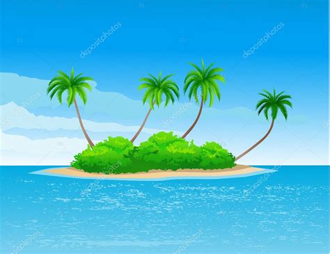 Beautiful tropical island — Stock Vector © dagadu #5202486