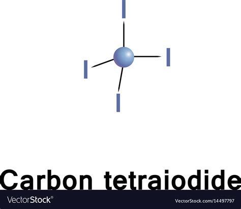 Carbon tetraiodide is a tetrahalomethane Vector Image