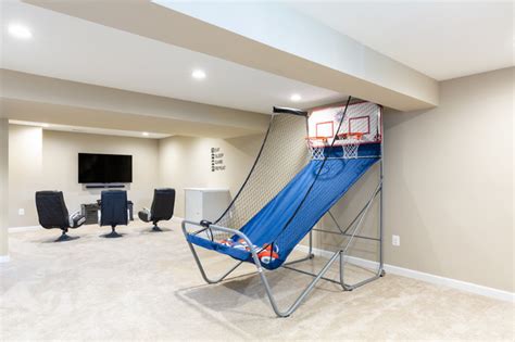 The Ultimate Man Cave: Gaming Area - Contemporary - Basement - DC Metro ...