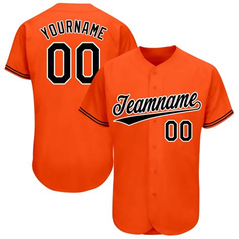 Custom Orange Black-White Baseball Jersey - HomeFavo
