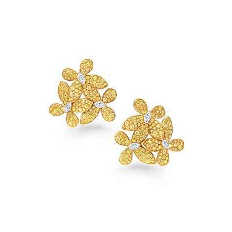 Triple Pavé Butterfly Cluster Earrings, Yellow and white diamond | Graff | Bridal jewelry sets ...