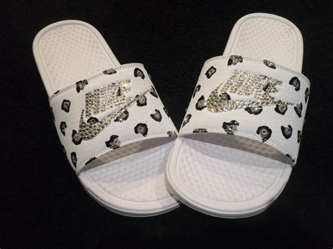 Just IN Nike Benassi slides White Silver by Blingitonyouboutique