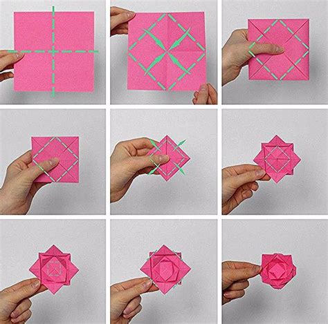 Origami Blume falten - 7 Ideen mit Faltanleitung für beliebte Blumen ...