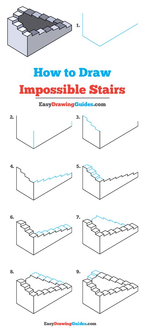 How to Draw Impossible Stairs - Really Easy Drawing Tutorial