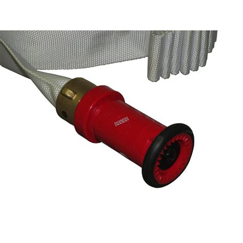 Fire hose adjustable nozzle of 1.5 in diameter, full spray.