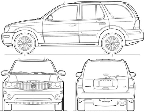 Buick Rainier 2006 Blueprint - Download free blueprint for 3D modeling