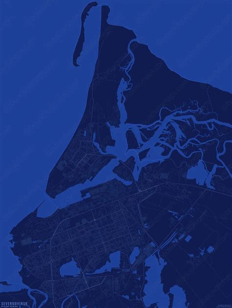 Severodvinsk Vector Map - Dark Blue (AI,PDF) | Boundless Maps | Map vector, Vector, Map