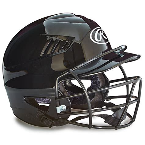 Youth Batting Helmet w/Face Guard - Black - Head Coach Sports