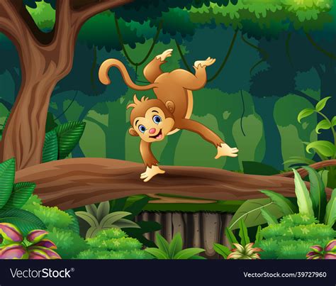 Monkey Cartoon Tree