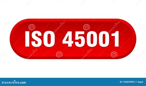 Iso 45001 Button. Rounded Sign on White Background Stock Vector ...