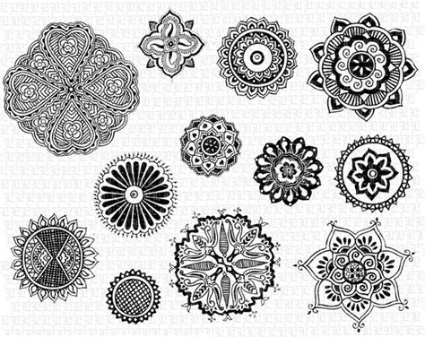 Printable Henna Tattoo Floral Motifs Mandalas 300dpi High Resolution ...