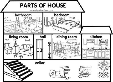 parts of a house worksheet with pictures to help students learn the basic steps