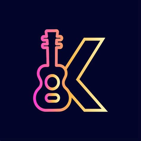 Premium Vector | Guitar music logo design brand letter k