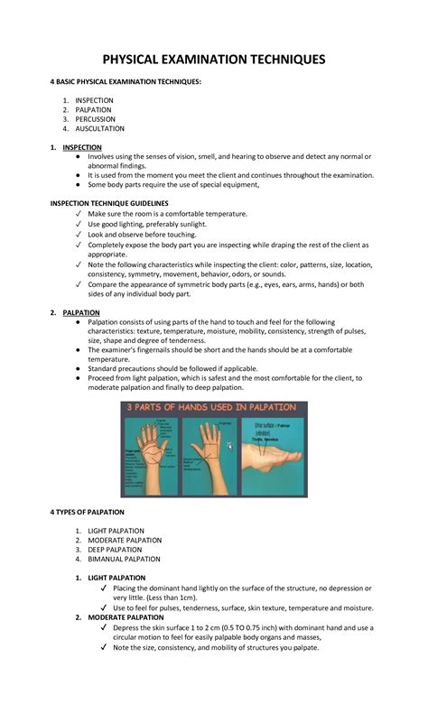 SOLUTION: Physical examination techniques - Studypool