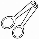Measuring spoons coloring Page Outline Book Line Art  sketch template