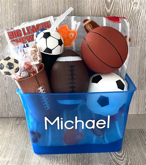 Kids Sport Themed Gift Basket Kids Personalized Gift Basket | Etsy