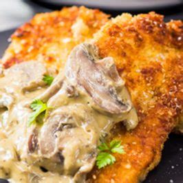 Chicken Schnitzel with Mushrooms and White Wine Sauce Recipe - Olivado