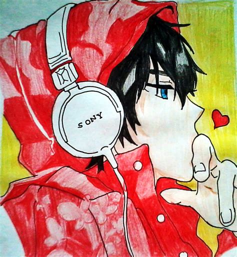 anime guy with headphones by otaku18princess on DeviantArt