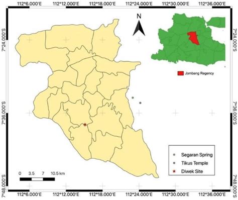 Map of archeological sites in Jombang | Download Scientific Diagram