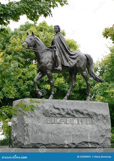 Queen Elizabeth II Statue In Ottawa, Canada Stock Image - Image: 36309691