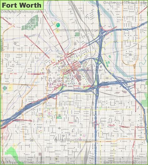 Large detailed map of Fort Worth | Detailed map, Map, Fort worth