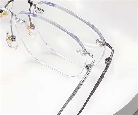 Elevate Your Style with Pure Titanium Rimless Aviator Square Eyeglasses