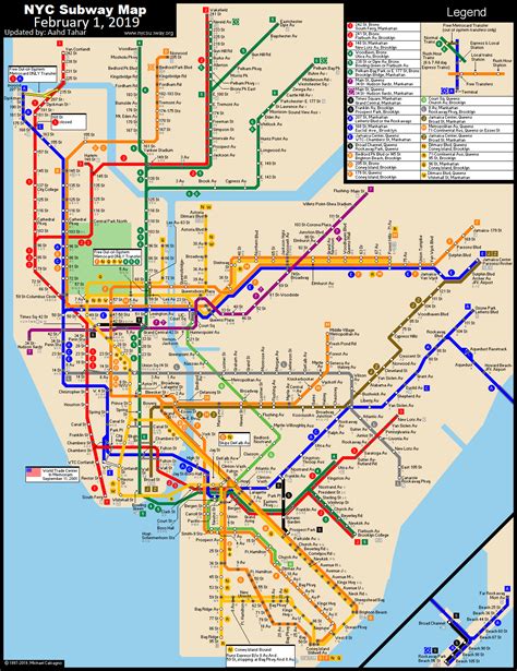 nycsubway.org: New York City Subway Route Map by Michael Calcagno