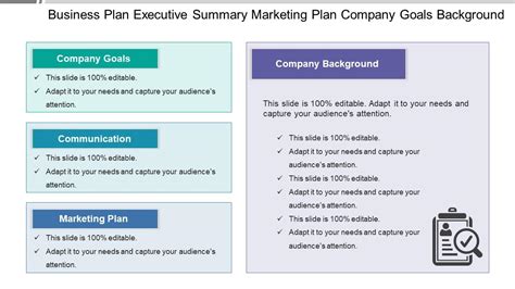 Business plan executive summary marketing plan company goals background ...