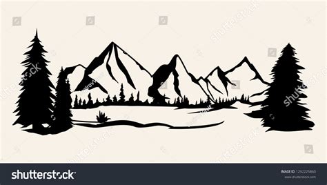 Mountains Silhouettes Mountains Vector Mountains Vector Stock Vector ...