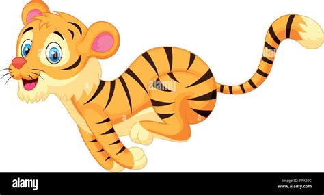 Cute tiger cartoon running Stock Vector Image & Art - Alamy