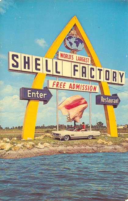 POSTCARDY: the postcard explorer: Giant Shell Factory Sign - Fort Myers, Florida