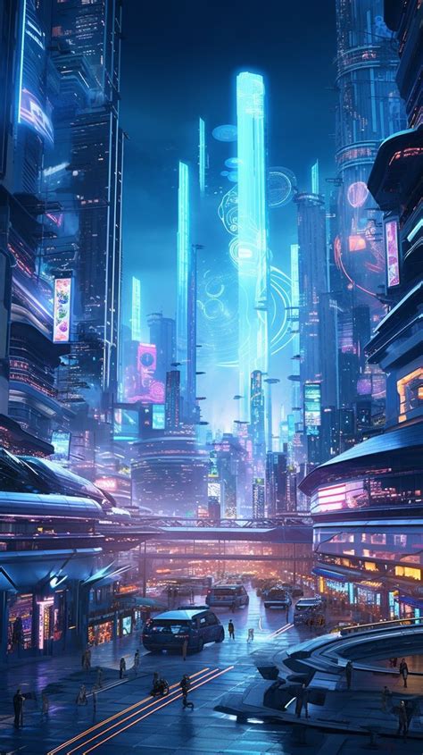 Futuristic Cyberpunk City at Night