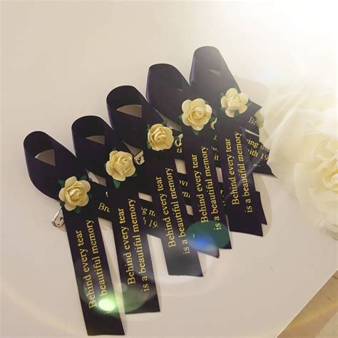 "Black and gold funeral ribbon with rose" Ribbon Wreath, Ribbon Flowers ...