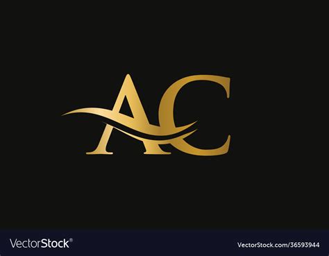 Swoosh letter ac logo design for business Vector Image