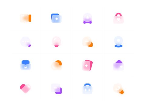 Frosted glass icons by Forever D. for Queble on Dribbble