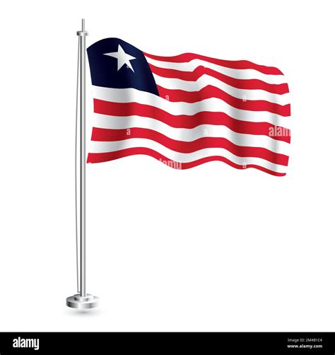 Liberian Flag. Isolated Realistic Wave Flag of Liberia Country on ...