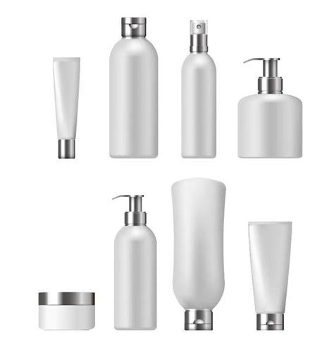 Cosmetic bottles backage set vector 02 free download