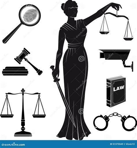 Court.Set Icons on Theme Judicial.law.Themis.lady Justice Stock Vector ...