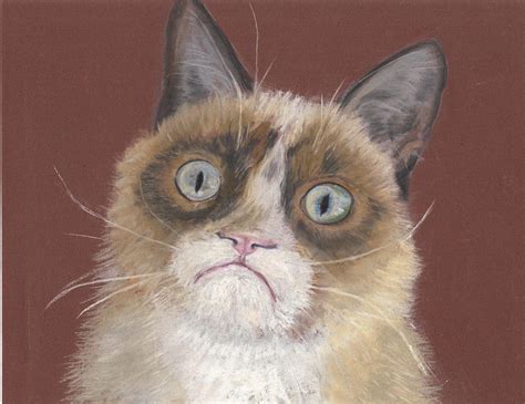 Tardar Sauce a.k.a. Grumpy Cat, pastel by LuthienneTinuvielle on DeviantArt