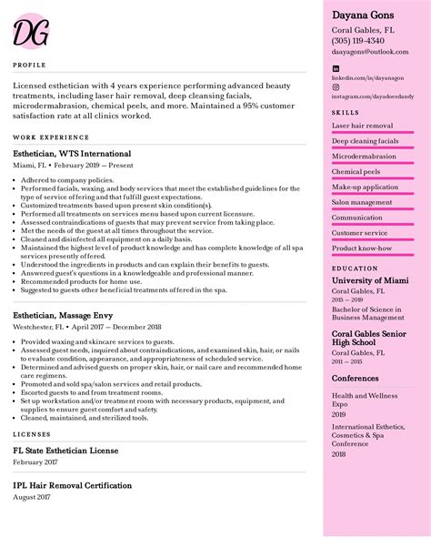 Esthetician Resume Example & Writing Tips for 2022