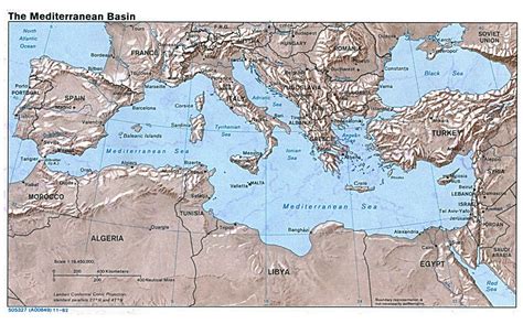 Map of the Mediterranean Basin - 1982 | Other maps | Europe | Mapslex ...