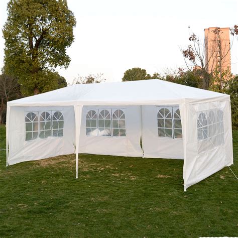 10 x 20 White Party Tent Canopy Gazebo w/ 4 Sidewalls