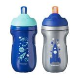 Tommee Tippee Insulated Toddler Straw Sippy Cup, 9-ounce, 12+ months – 2 Count (COLORS WILL VARY ...